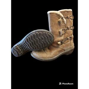 UGG 5156 Kona Brown Leather Mid-Calf Boots Size 8